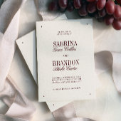 Retro Elegant Ivory & Burgundy Formal Wedding 招待状