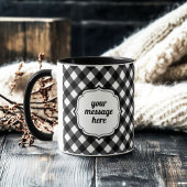 Retro Elegant Personalized Black and White Gingham マグカップ