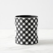 Retro Elegant Personalized Black and White Gingham マグカップ (中央)