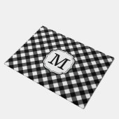 Retro Elegant Personalized Gingham Door Mat ドアマット (アングル)