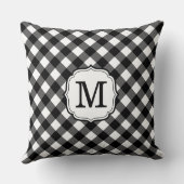 Retro Elegant Personalized Gingham Throw Pillows クッション (裏面)