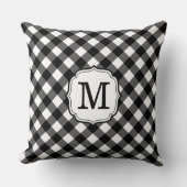 Retro Elegant Personalized Gingham Throw Pillows クッション (正面)