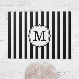 Retro Elegant Personalized Stripe Door Mat ドアマット