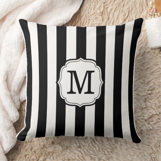 Retro Elegant Personalized Stripe Throw Pillows クッション (ブランケット)