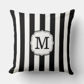 Retro Elegant Personalized Stripe Throw Pillows クッション (正面)