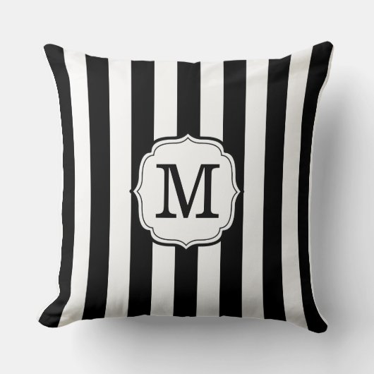 Retro Elegant Personalized Stripe Throw Pillows クッション (正面)