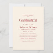 Retro Elegant Script High School Graduation 案内状 (正面)