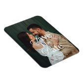 Retro Elegant Script Photo Wedding Save The Date  マグネット (右側)