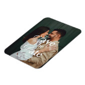 Retro Elegant Script Photo Wedding Save The Date  マグネット (左側)