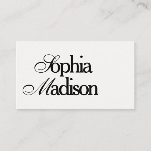 Retro Elegant Serif Script White 名刺 (正面)