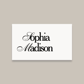 Retro Elegant Serif Script White 名刺