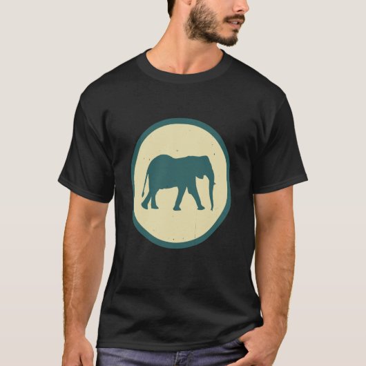 Retro Elephant Vintage Wild Animal Tシャツ (正面)