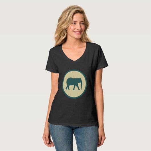 Retro Elephant Vintage Wild Animal Tシャツ (正面フル)
