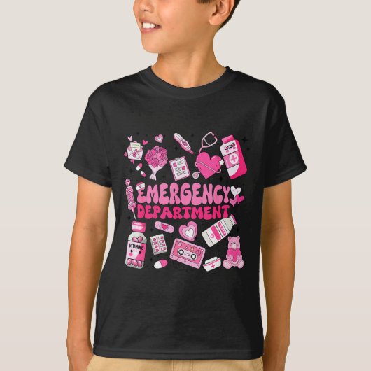 Retro Emergency Department Nk Valentine Er Nurse W Tシャツ (正面)