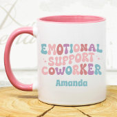 Retro emotional support Coworker funny custom マグカップ