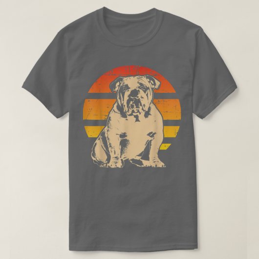 Retro English Bulldog Men Women Kids Gift Tシャツ (デザイン正面)