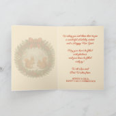 Retro English Wreath With Cute Squirrels シーズンカード (内部)