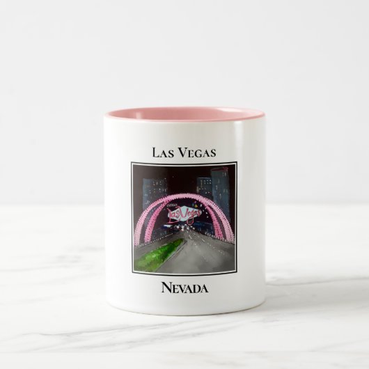 Retro Entry Arches, Las Vegas Nevada ツートーンマグカップ (中央)