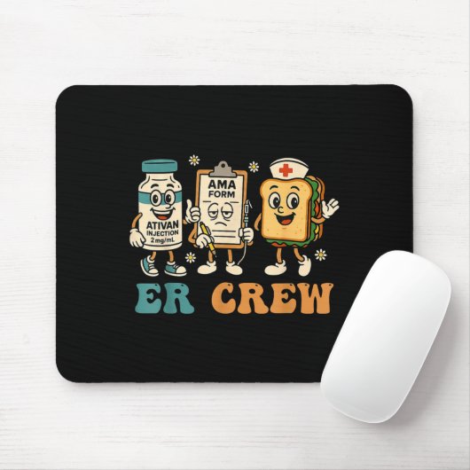 Retro Er Crew Emergency Room Funny Er Ed Nurse Tec マウスパッド (マウス)