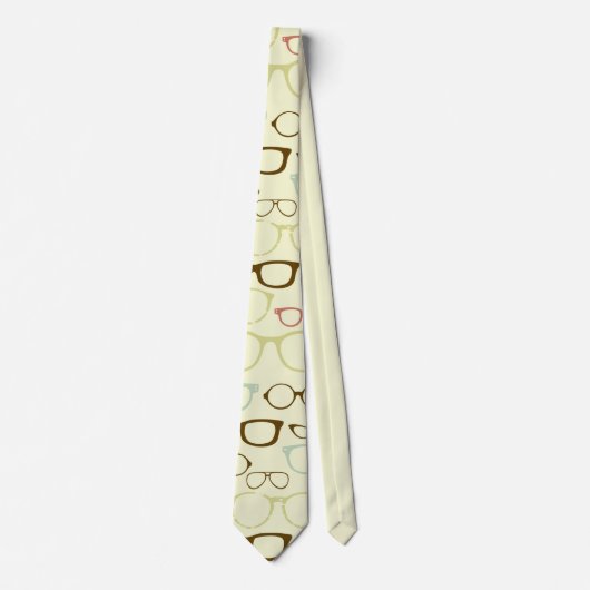 Retro Eyeglass Hipster Neck Tie ネクタイ (正面)