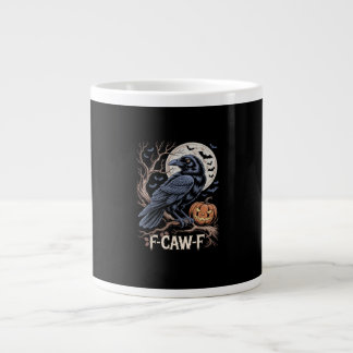Retro F-Caw-F Bird Crow Funny Crow Bird Cawing Gru ジャンボコーヒーマグカップ