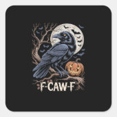 Retro F-Caw-F Bird Crow Funny Crow Bird Cawing Gru スクエアシール (正面)