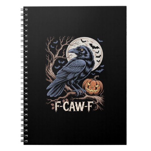 Retro F-Caw-F Bird Crow Funny Crow Bird Cawing Gru ノートブック (正面)