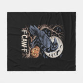 Retro F-Caw-F Bird Crow Funny Crow Bird Cawing Gru フリースブランケット (正面(横))