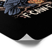 Retro F-Caw-F Bird Crow Funny Crow Bird Cawing Gru ポスター (角)