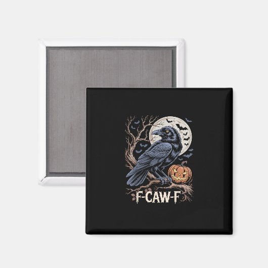 Retro F-Caw-F Bird Crow Funny Crow Bird Cawing Gru マグネット (正面/裏面)