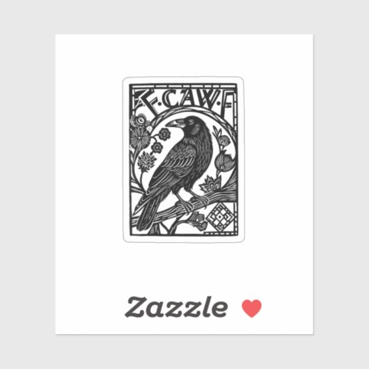 Retro F Caw F Crow Funny Saying Meme Design シール (シート)