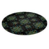 Retro Fairy Stars Black Glass Cutting Board カッティングボード (角)