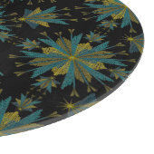 Retro Fairy Stars Black Glass Cutting Board カッティングボード (角)