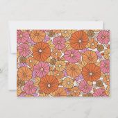 Retro Fall Floral Custom Co-ed Couples Shower サンキューカード (裏面)