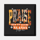 Retro Fall For Jesus He Never Leaves Autumn Christ マグネット (正面)