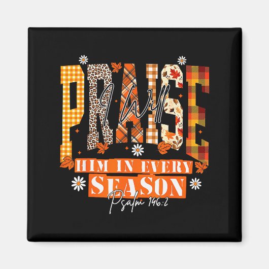 Retro Fall For Jesus He Never Leaves Autumn Christ マグネット (正面)