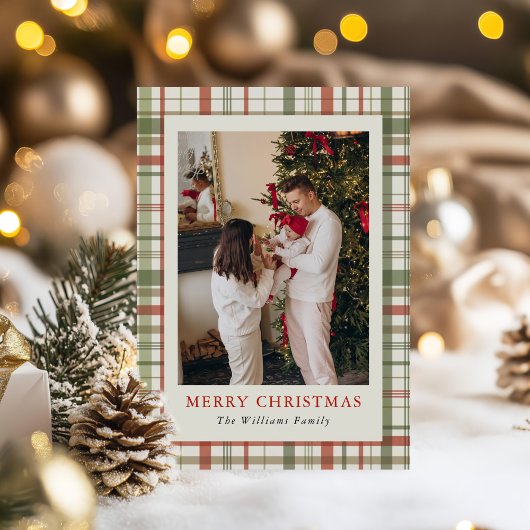 Retro-Familien-Fünf-Fotos-Weihnachten シーズンカード