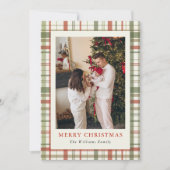 Retro-Familien-Fünf-Fotos-Weihnachten シーズンカード (正面)