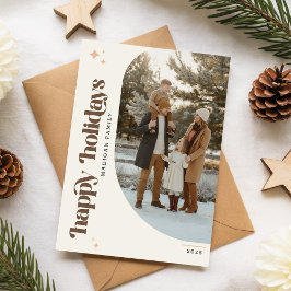 Retro Family Arch Photo Christmas Holiday Card シーズンカード