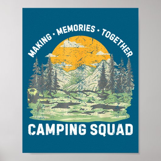 Retro Family Camng Crew Est 2025 Camper Camp Camng ポスター (正面)