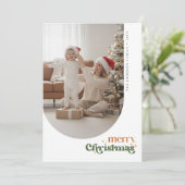 Retro Family Photo Christmas Xmas Holiday Card シーズンカード (スタンド正面)