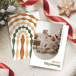 Retro Family Photo Christmas Xmas Holiday Card シーズンカード