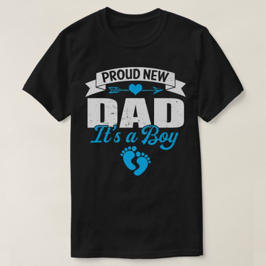 Retro Family Proud New Dad It's A Boy Gender Revea Tシャツ (デザイン正面)