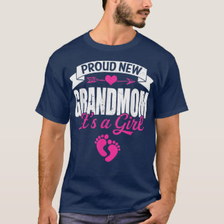 Retro Family Proud New Grandmom It's A Girl Gender Tシャツ