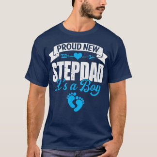 Retro Family Proud New Stepdad It's A Boy Gender R Tシャツ