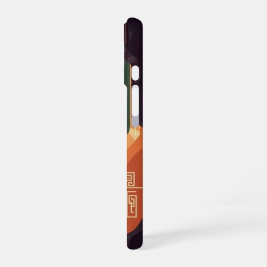 Retro Fantasy Canyon Pixel Art iPhone 16ケース (左側面)