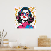 Retro Fashion Pop Art - 1980's Inspired Poster ポスター (キッチン)