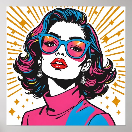 Retro Fashion Pop Art - 1980's Inspired Poster ポスター (正面)