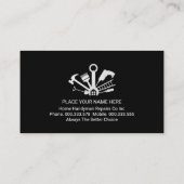 Retro Faux Silver Handyman Tools Layer 名刺 (裏面)