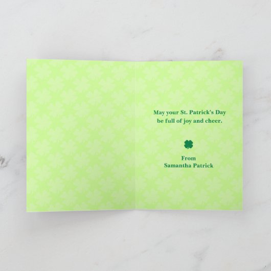 Retro Feeling La La Lucky St. Patrick's Day Card カード (内部)